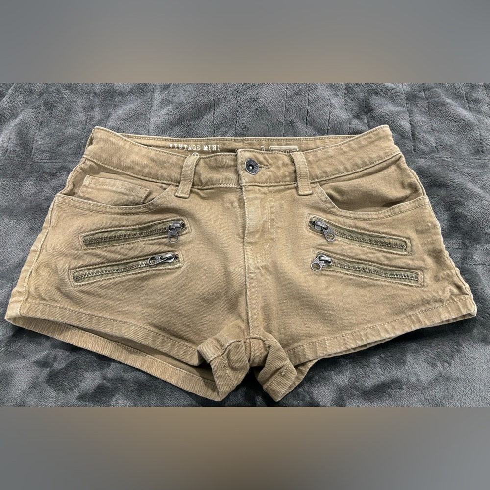 Vans Off The Wall Vintage Mini Shorts Tan 1 Beach Pool Outdoors Hiking Riding